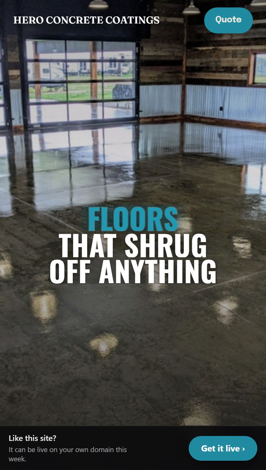 Hero Concrete Coatings website
