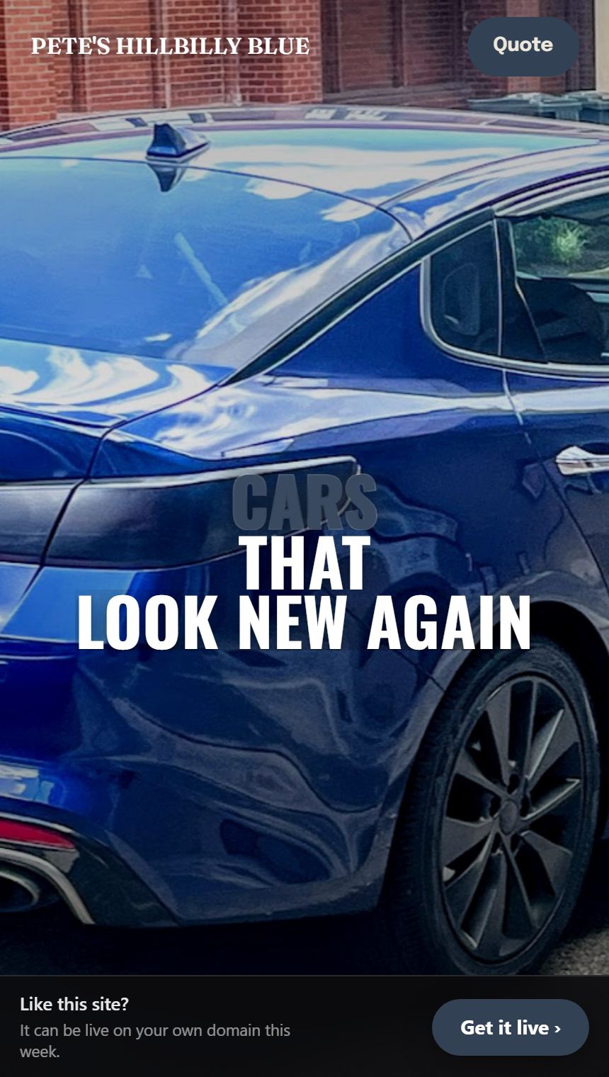 Pete's Blue Shine Detailing website